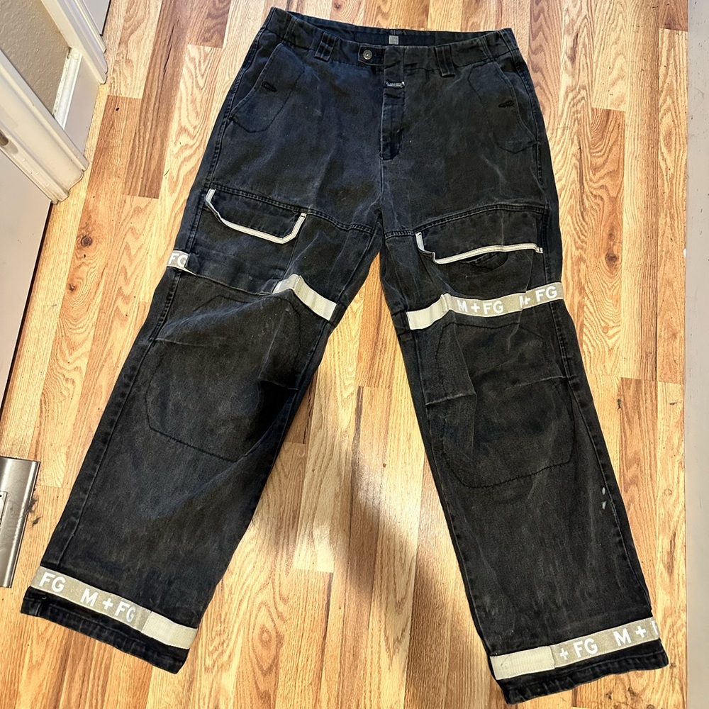 Vintage 90s Marithé François Girbaud MFG
Shuttle Tape Denim Cargo Jeans 38